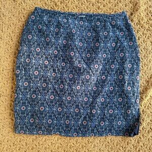 Merona Blue Floral Pencil Skirt